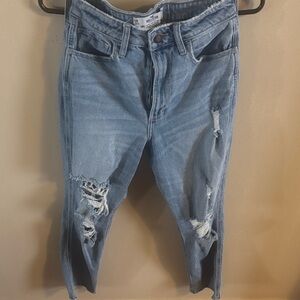 Hollister Light Blue Distressed Women's Ankle Jeans